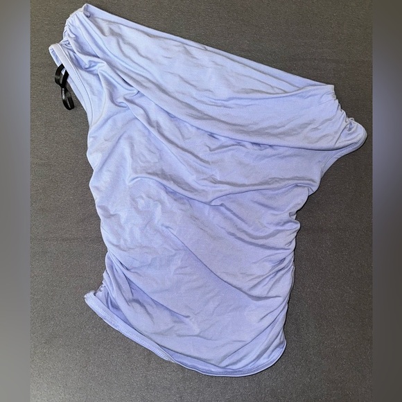 Forever 21 One Shoulder Slouchy Blue Top - Picture 1 of 5